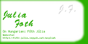 julia foth business card